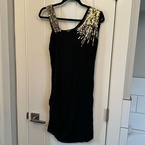 Little black sequined dress